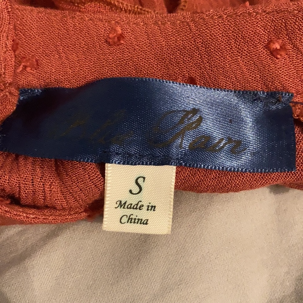 Rust Blouse Ruffle Sleeve Tank Top - Picture 3 of 3